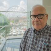 Gustavo Montufar in the FSU Panama main campus building